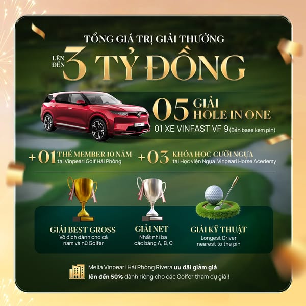 Giải thưởng hấp dẫn tại sự kiện Vinhomes Golf Royal Island Tournament 2025