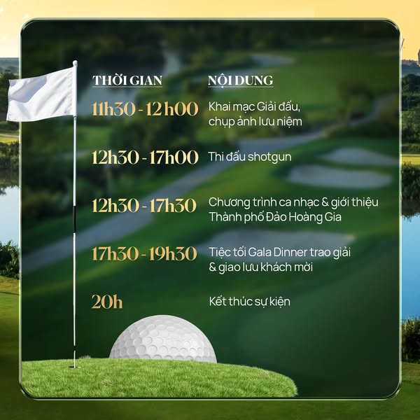 Lịch trình sự kiện Vinhomes Golf Royal Island Tournament 2025