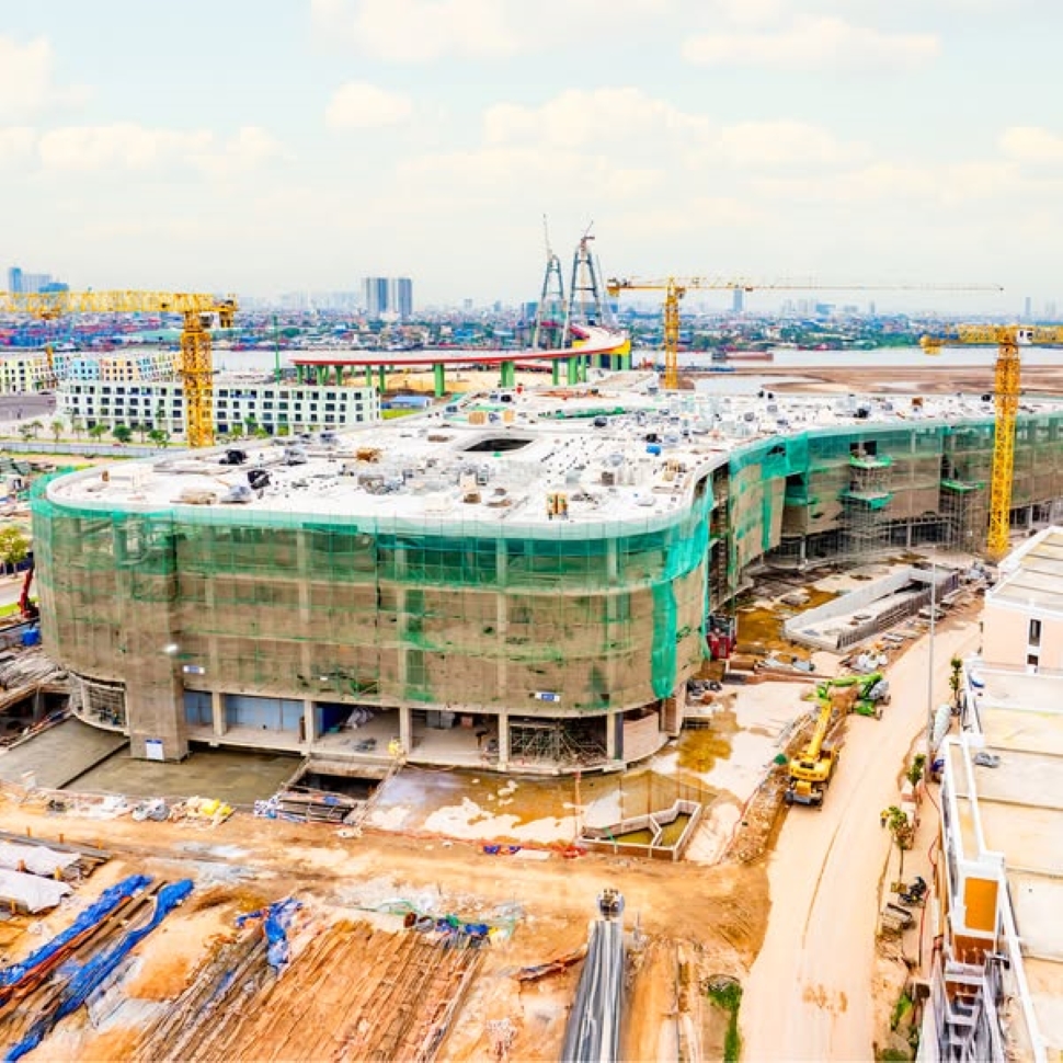 Hình ảnh mới nhất về tiến độ xây dựng Vincom Mega Mall Vũ Yên trong T4/2025