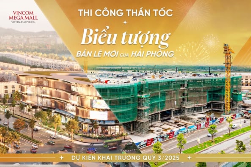 Tiến độ xây dựng Vincom Mega Mall Vũ Yên trong T4/2025: Cập nhật mới nhất