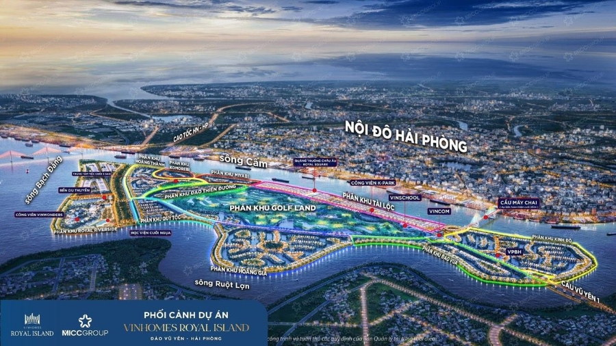 Toàn cảnh mặt bằng phân khu đảo Vũ Yên