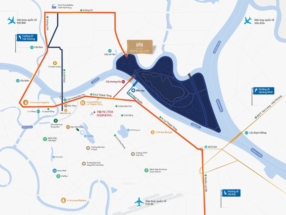 Tọa độ kết nối của sân golf Vũ Yên