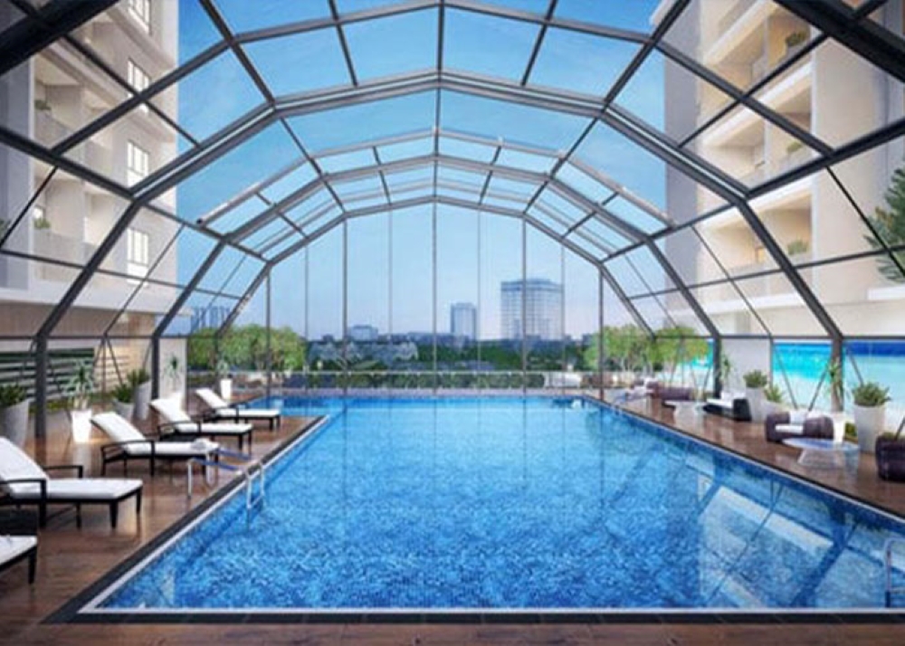 Bể bơi 4 mùa tại Vinhomes Vũ Yên sở hữu quy mô vượt chuẩn với diện tích xây dựng lên đến 10.000 m²