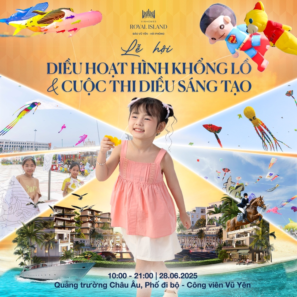 Lễ hội diều nghệ thuật tại Vinhomes Vũ Yên: Vẽ bầu trời tuổi thơ giữa đảo ngọc Hải Phòng