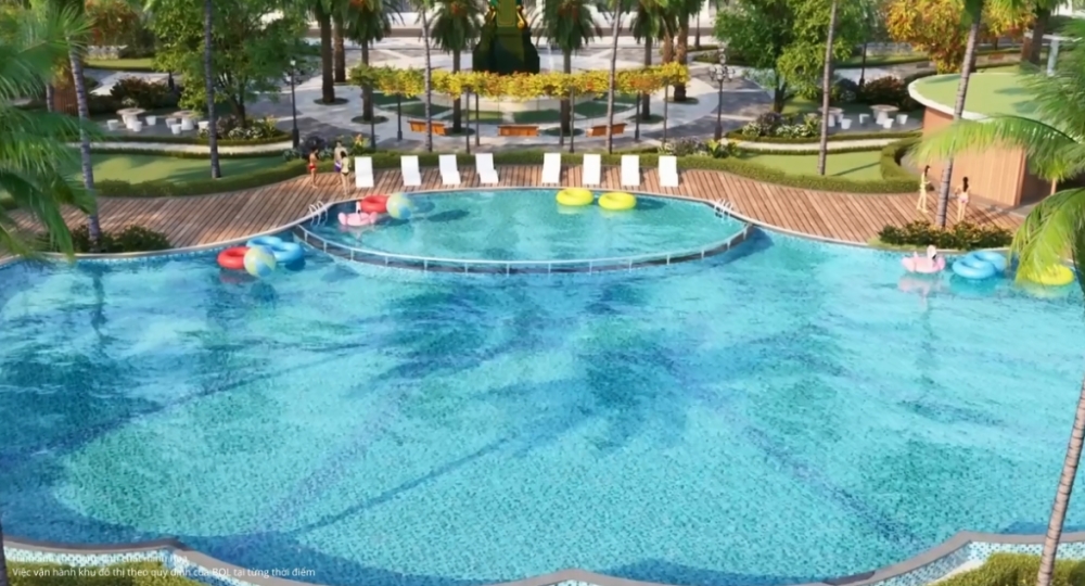 Mô phỏng cảnh quan tựa resort ở các bể bơi 4 mùa tại Vinhomes Vũ Yên