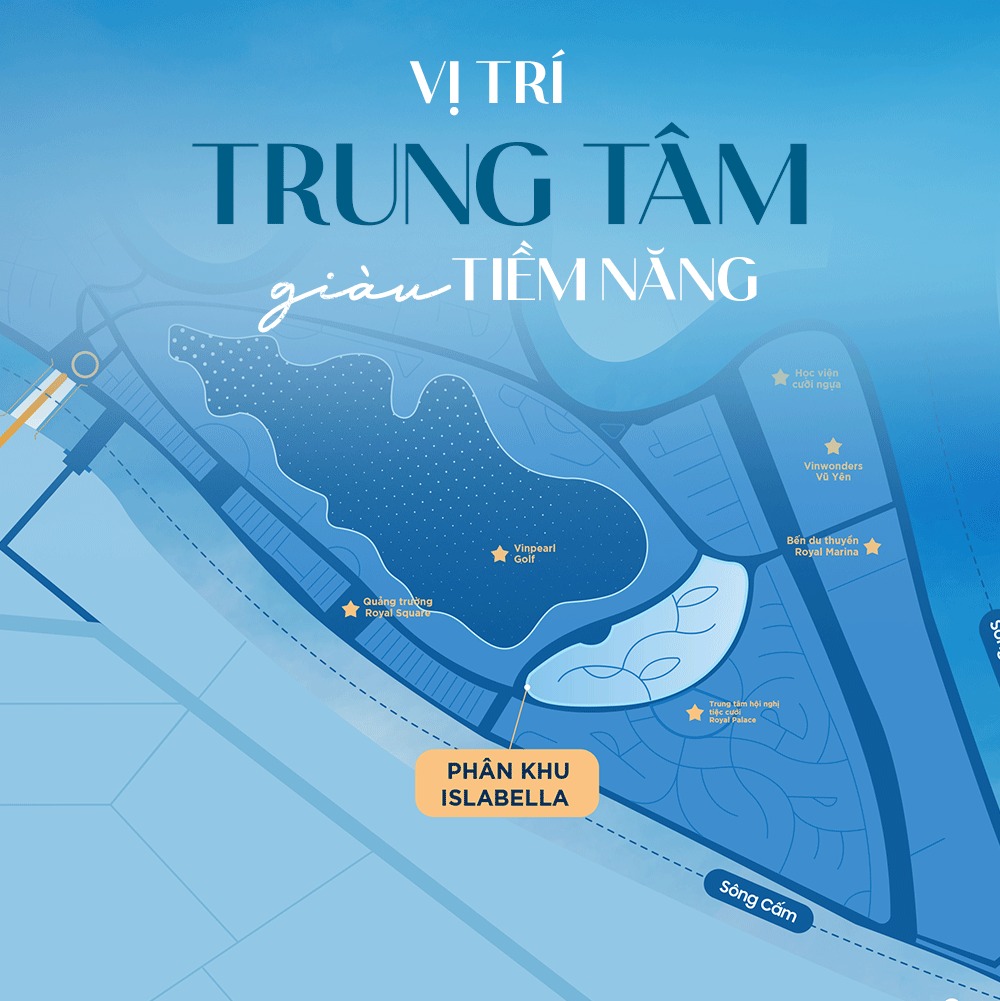 Ví trí trung tâm giàu tiềm năng của các căn Shoptel Isla Bella Vũ Yên