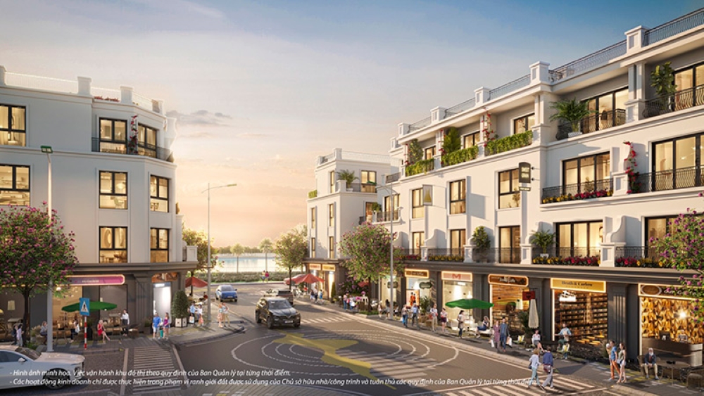 Giá bán shophouse tại Vinhomes Vũ Yên được định vị chênh lệch giữa các phân khu