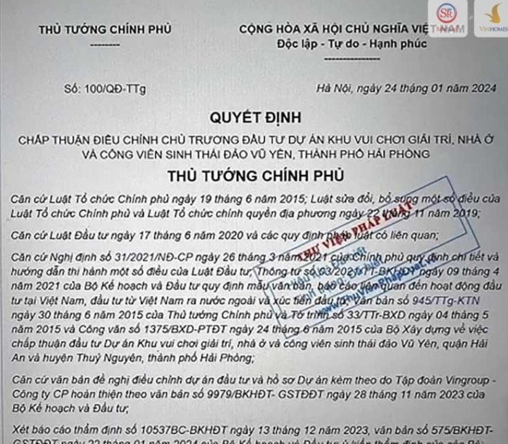 Mỗi loại giấy tờ là mỗi tầng đảm bảo cho hệ thống pháp lý hiện tại của Vinhomes Vũ Yên