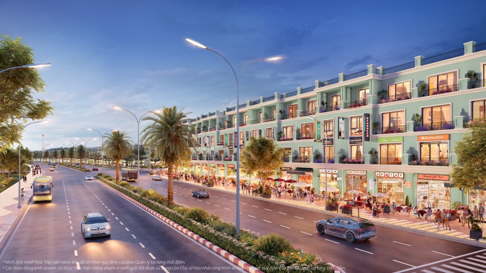 Phối cảnh quy hoạch shophouse tại Vinhomes Vũ Yên