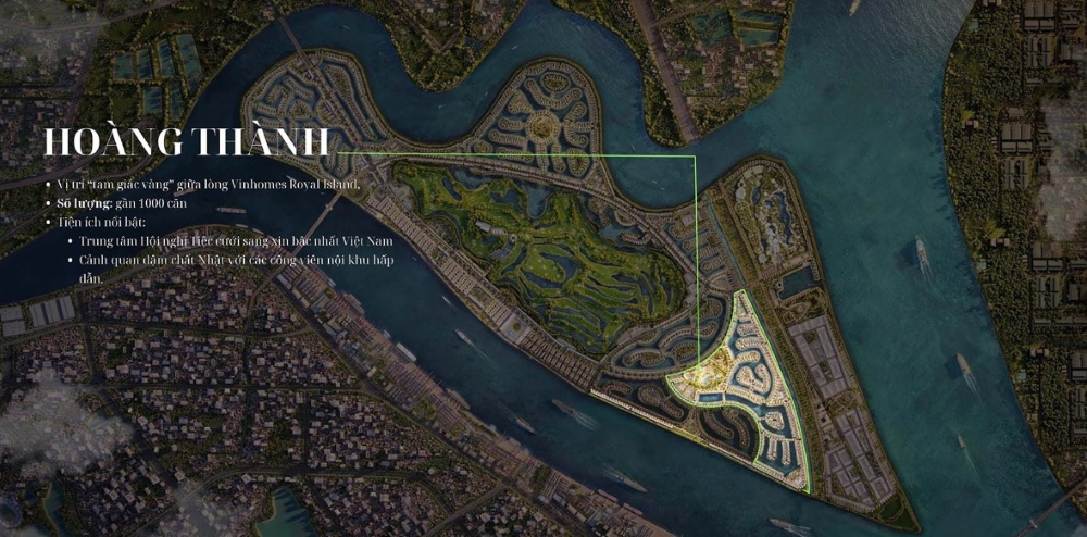Trung tâm hội nghị Royal Palace Vinhomes Vũ Yên được đặt tại phân khu Hoàng Thành