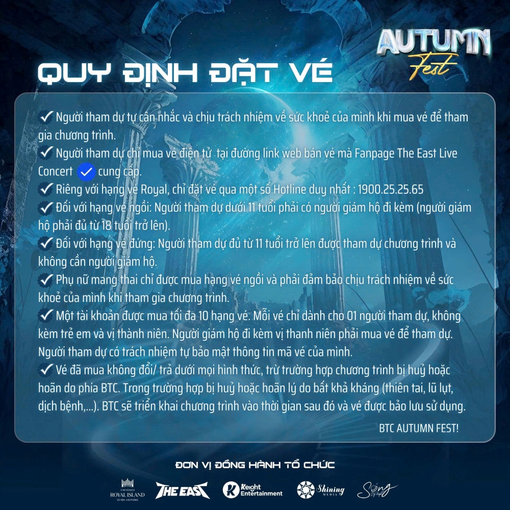 Quy định đặt vé Autumn Fest