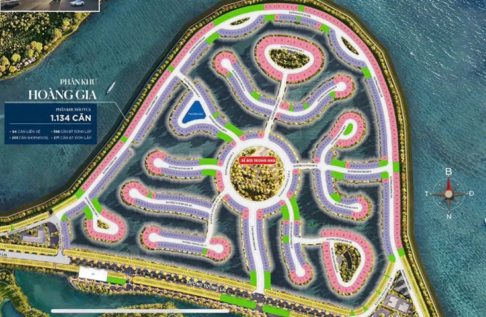 Vị trí bể bơi pha lê Hoàng Gia Vũ Yên