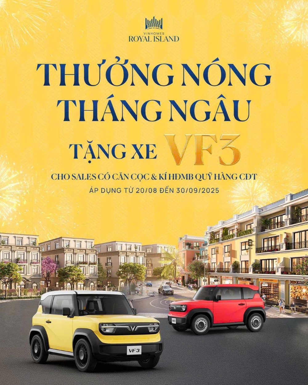 Chính sách ưu đãi tại Vinhomes Vũ Yên "cực khủng" – Thưởng nóng xe VF3 cho sales