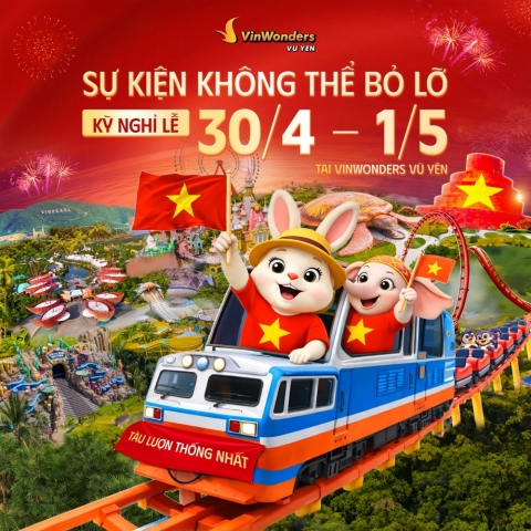 Lịch sự kiện 30/4 – 1/5 tại Vinhomes Vũ Yên 2026: Đại tiệc lễ hội quy mô hàng đầu miền Bắc